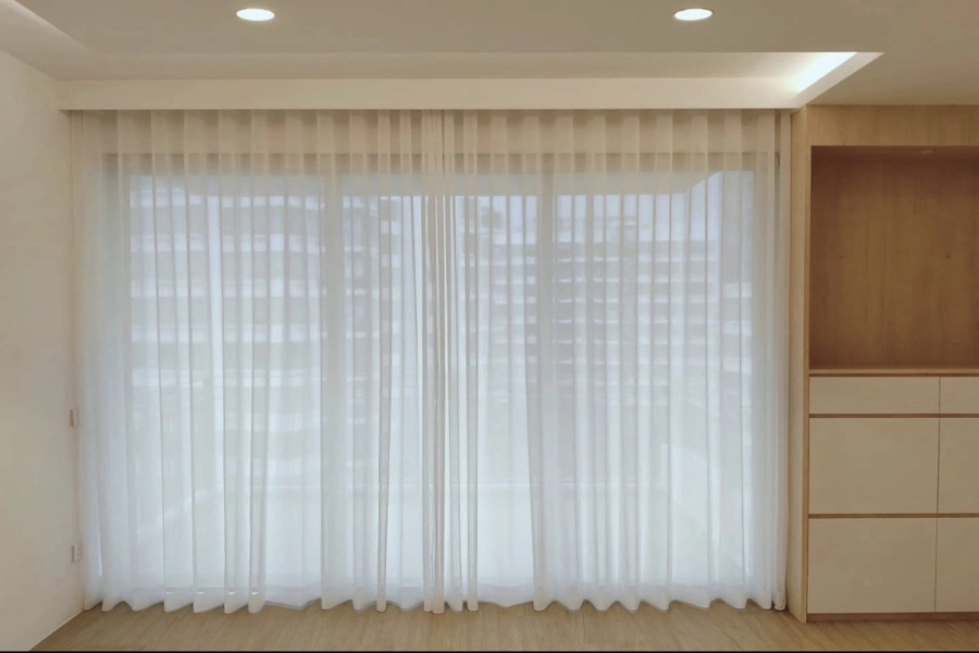 Modern Double Pleat Sheer Drapes
